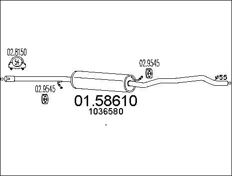 MTS 01.58610 - Vidējais izpl. gāzu trokšņa slāpētājs www.autospares.lv