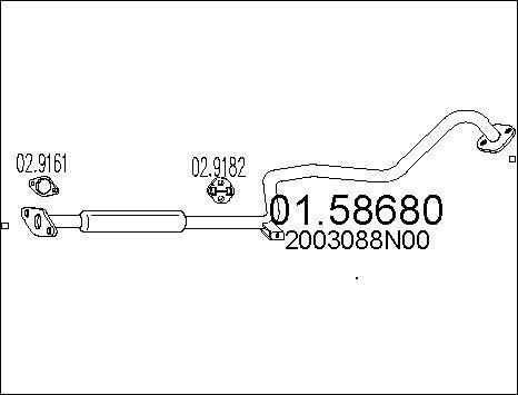 MTS 01.58680 - Vidējais izpl. gāzu trokšņa slāpētājs www.autospares.lv