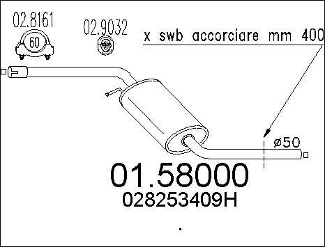 MTS 01.58000 - Vidējais izpl. gāzu trokšņa slāpētājs www.autospares.lv