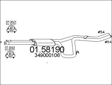 MTS 01.58190 - Vidējais izpl. gāzu trokšņa slāpētājs www.autospares.lv