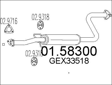 MTS 01.58300 - Vidējais izpl. gāzu trokšņa slāpētājs www.autospares.lv