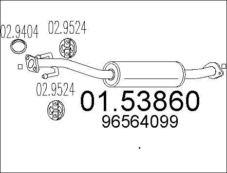 MTS 01.53860 - Vidējais izpl. gāzu trokšņa slāpētājs www.autospares.lv