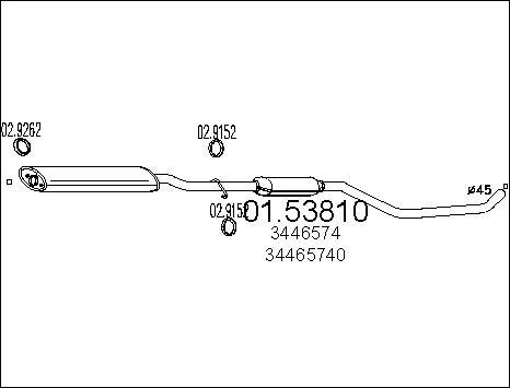 MTS 01.53810 - Vidējais izpl. gāzu trokšņa slāpētājs www.autospares.lv