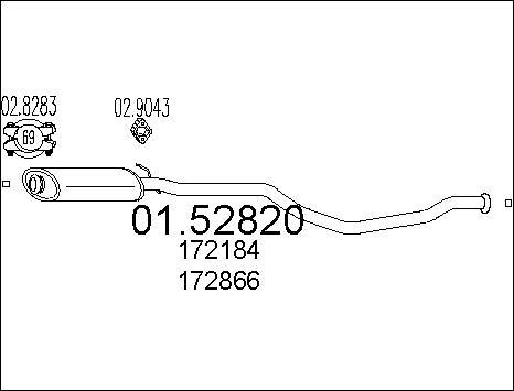 MTS 01.52820 - Vidējais izpl. gāzu trokšņa slāpētājs www.autospares.lv