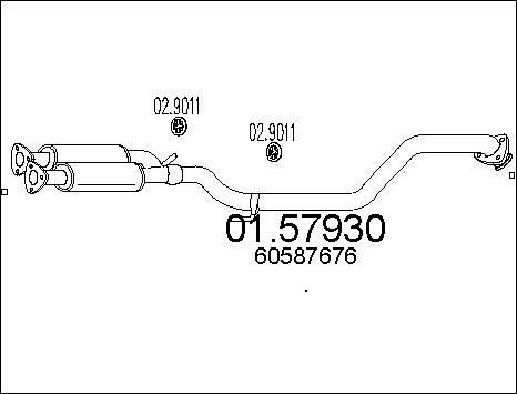 MTS 01.57930 - Vidējais izpl. gāzu trokšņa slāpētājs www.autospares.lv