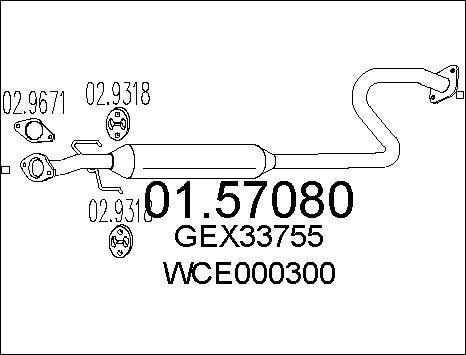 MTS 01.57080 - Vidējais izpl. gāzu trokšņa slāpētājs www.autospares.lv