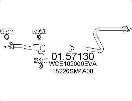 MTS 01.57130 - Vidējais izpl. gāzu trokšņa slāpētājs www.autospares.lv