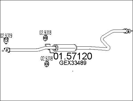 MTS 01.57120 - Vidējais izpl. gāzu trokšņa slāpētājs www.autospares.lv