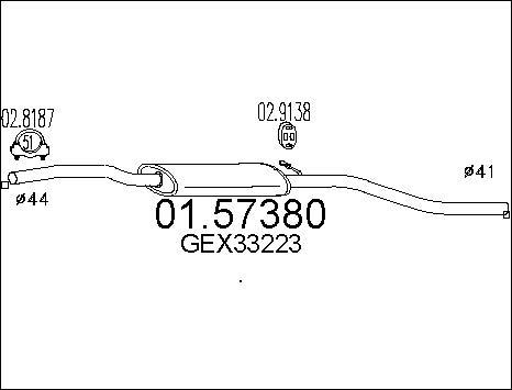 MTS 01.57380 - Vidējais izpl. gāzu trokšņa slāpētājs www.autospares.lv