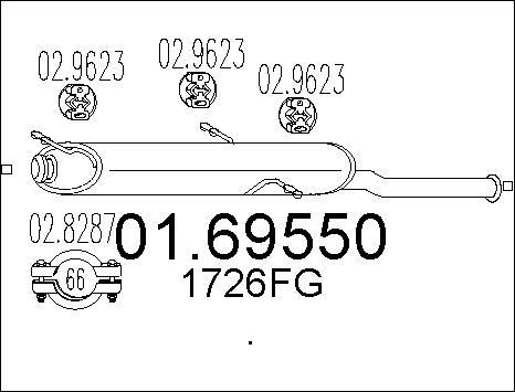 MTS 01.69550 - Izplūdes gāzu trokšņa slāpētājs (pēdējais) www.autospares.lv