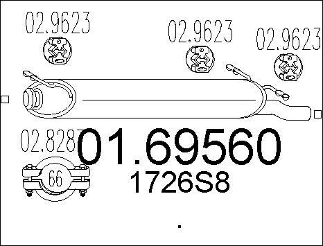 MTS 01.69560 - Izplūdes gāzu trokšņa slāpētājs (pēdējais) www.autospares.lv