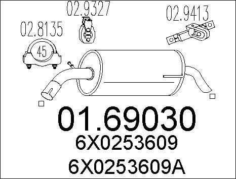 MTS 01.69030 - Izplūdes gāzu trokšņa slāpētājs (pēdējais) www.autospares.lv