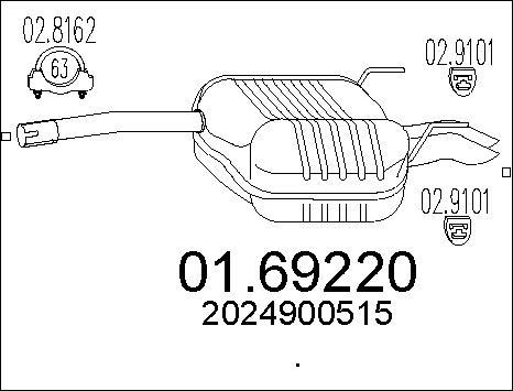 MTS 01.69220 - End Silencer www.autospares.lv