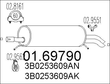 MTS 01.69790 - Izplūdes gāzu trokšņa slāpētājs (pēdējais) www.autospares.lv