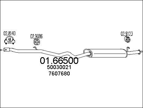 MTS 01.66500 - Izplūdes gāzu trokšņa slāpētājs (pēdējais) www.autospares.lv