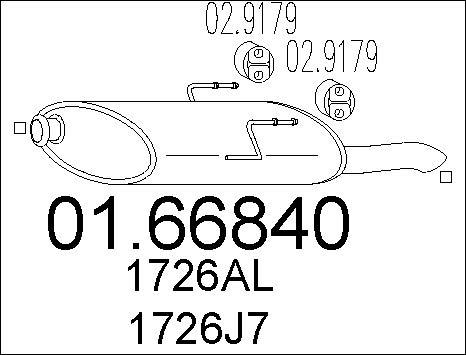 MTS 01.66840 - Izplūdes gāzu trokšņa slāpētājs (pēdējais) www.autospares.lv