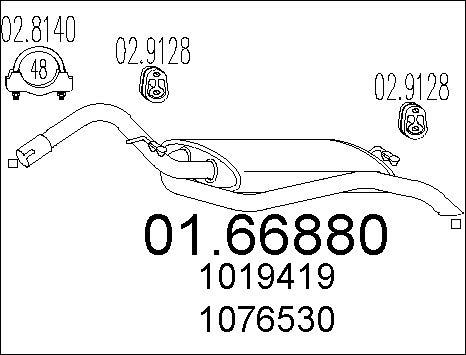 MTS 01.66880 - Izplūdes gāzu trokšņa slāpētājs (pēdējais) autospares.lv