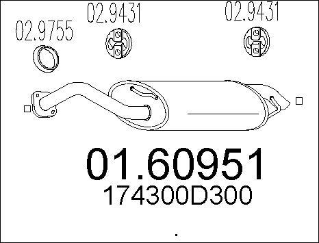 MTS 01.60951 - Izplūdes gāzu trokšņa slāpētājs (pēdējais) www.autospares.lv