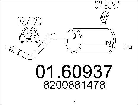 MTS 01.60937 - Izplūdes gāzu trokšņa slāpētājs (pēdējais) www.autospares.lv