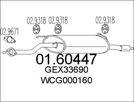 MTS 01.60447 - Izplūdes gāzu trokšņa slāpētājs (pēdējais) www.autospares.lv