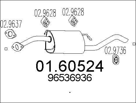 MTS 01.60524 - Izplūdes gāzu trokšņa slāpētājs (pēdējais) www.autospares.lv