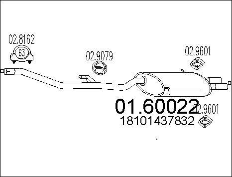 MTS 01.60022 - Izplūdes gāzu trokšņa slāpētājs (pēdējais) www.autospares.lv