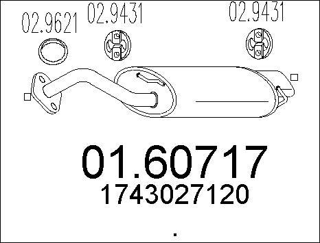 MTS 01.60717 - Izplūdes gāzu trokšņa slāpētājs (pēdējais) www.autospares.lv