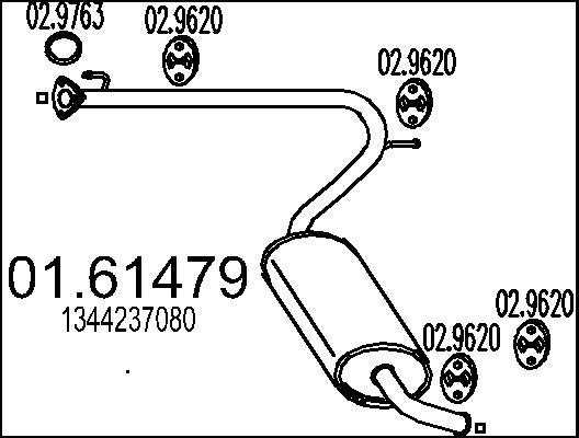 MTS 01.61479 - Izplūdes gāzu trokšņa slāpētājs (pēdējais) autospares.lv