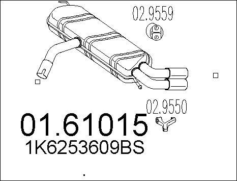 MTS 01.61015 - Izplūdes gāzu trokšņa slāpētājs (pēdējais) www.autospares.lv