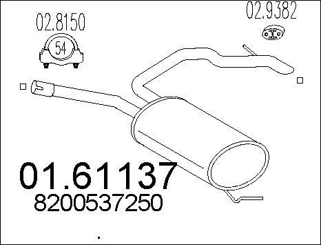 MTS 01.61137 - Izplūdes gāzu trokšņa slāpētājs (pēdējais) www.autospares.lv