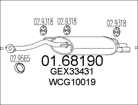 MTS 01.68190 - Izplūdes gāzu trokšņa slāpētājs (pēdējais) www.autospares.lv