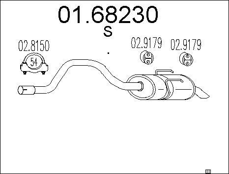 MTS 01.68230 - Izplūdes gāzu trokšņa slāpētājs (pēdējais) www.autospares.lv