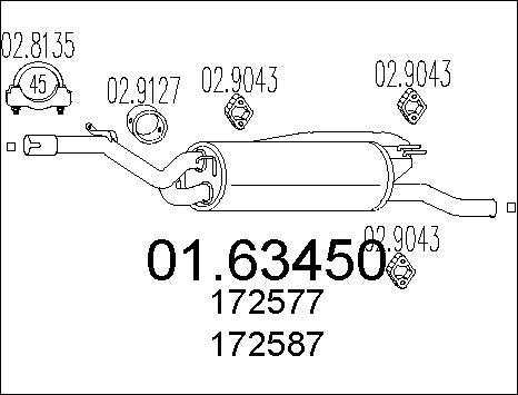 MTS 01.63450 - Izplūdes gāzu trokšņa slāpētājs (pēdējais) autospares.lv