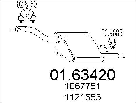 MTS 01.63420 - Izplūdes gāzu trokšņa slāpētājs (pēdējais) www.autospares.lv