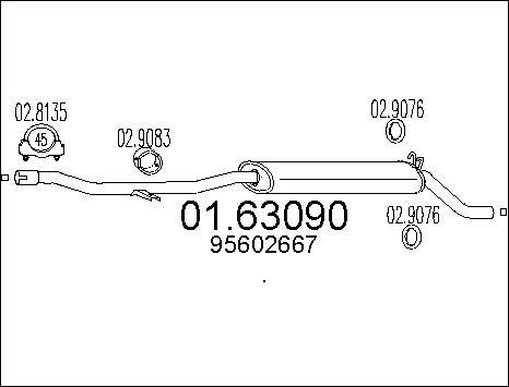 MTS 01.63090 - Izplūdes gāzu trokšņa slāpētājs (pēdējais) www.autospares.lv