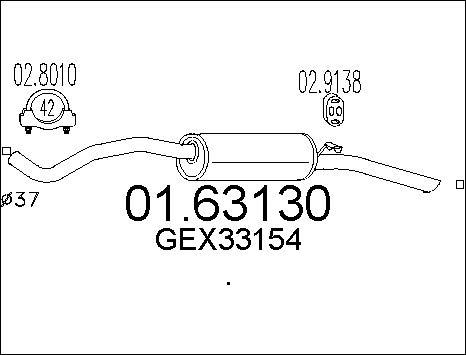 MTS 01.63130 - Izplūdes gāzu trokšņa slāpētājs (pēdējais) www.autospares.lv