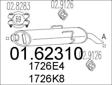 MTS 01.62310 - Izplūdes gāzu trokšņa slāpētājs (pēdējais) www.autospares.lv