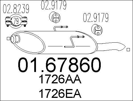 MTS 01.67860 - Izplūdes gāzu trokšņa slāpētājs (pēdējais) www.autospares.lv