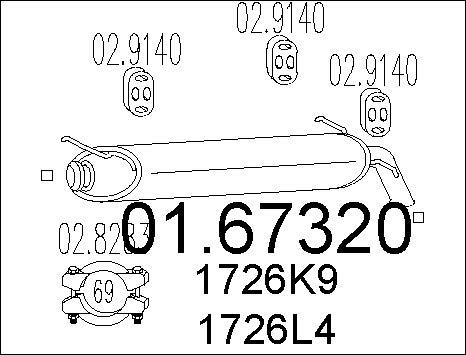 MTS 01.67320 - Izplūdes gāzu trokšņa slāpētājs (pēdējais) www.autospares.lv