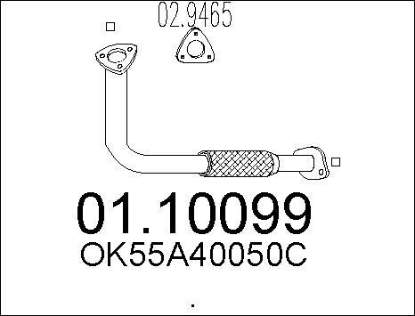 MTS 01.10099 - Izplūdes caurule www.autospares.lv