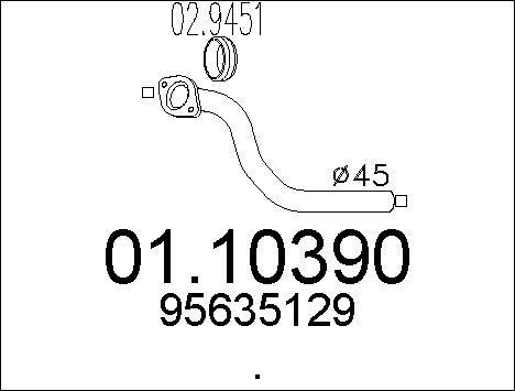 MTS 01.10390 - Izplūdes caurule autospares.lv