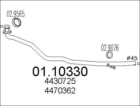 MTS 01.10330 - Izplūdes caurule autospares.lv