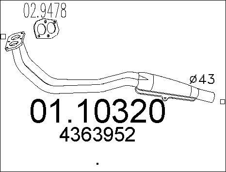 MTS 01.10320 - Izplūdes caurule autospares.lv