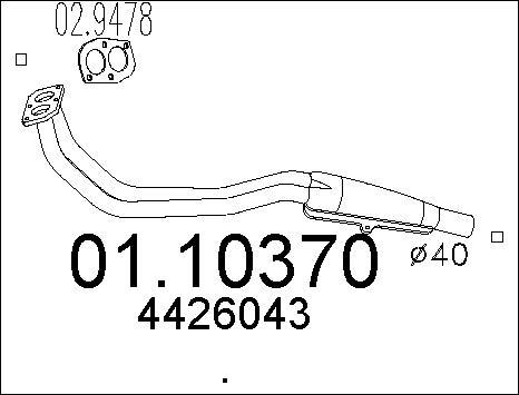 MTS 01.10370 - Izplūdes caurule autospares.lv