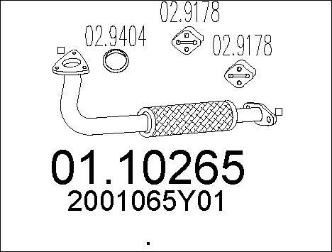 MTS 01.10265 - Izplūdes caurule www.autospares.lv