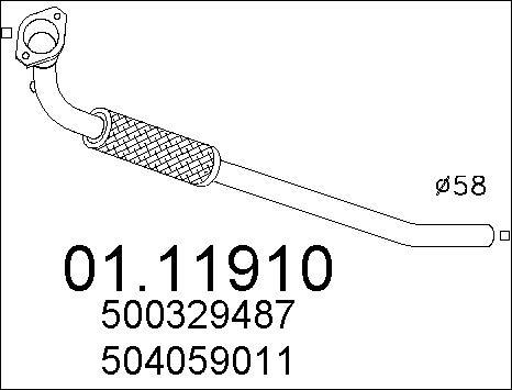 MTS 01.11910 - Izplūdes caurule www.autospares.lv