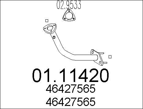 MTS 01.11420 - Izplūdes caurule autospares.lv