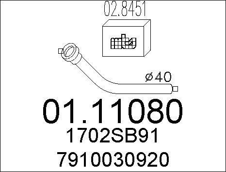 MTS 01.11080 - Izplūdes caurule www.autospares.lv