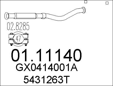 MTS 01.11140 - Izplūdes caurule autospares.lv