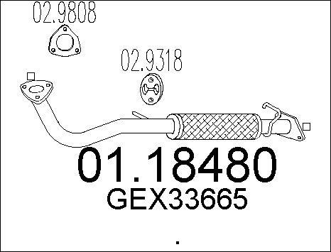 MTS 01.18480 - Izplūdes caurule www.autospares.lv